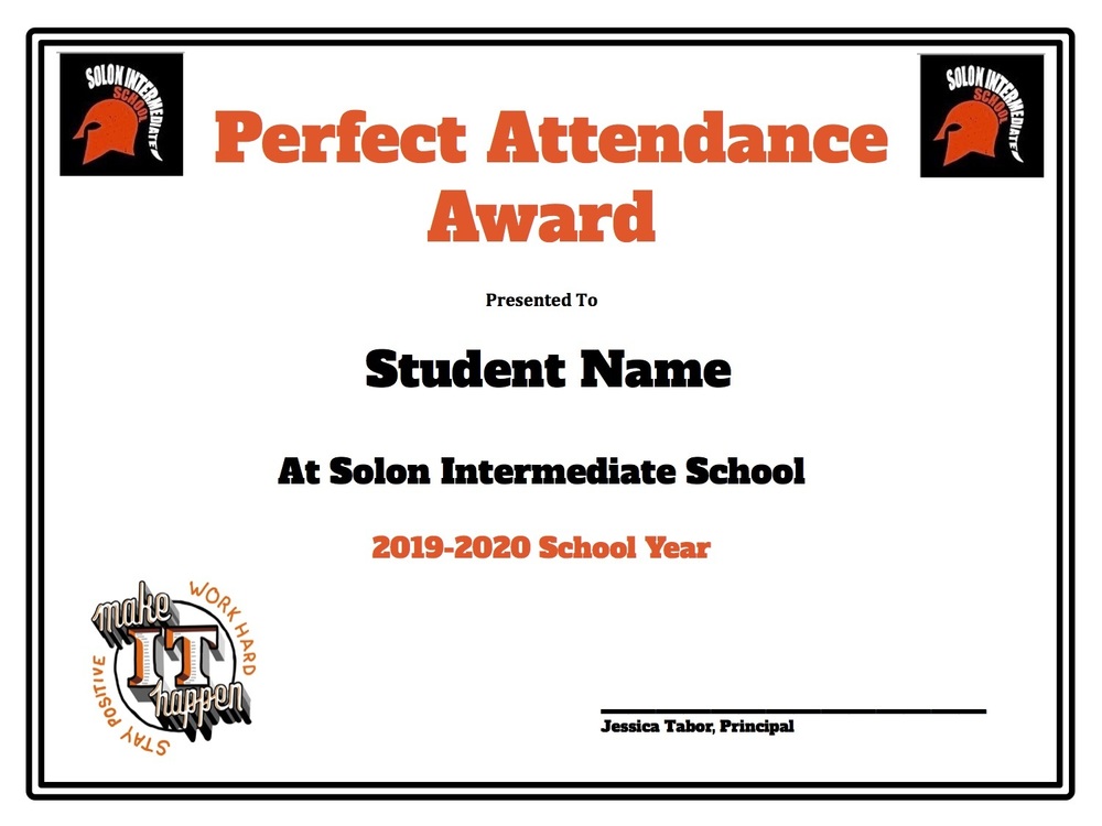 2019-2020 Perfect Attendance Recipients