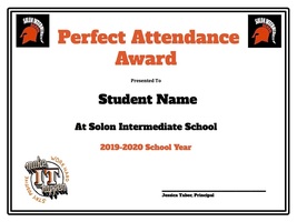 2019-2020 Perfect Attendance Recipients
